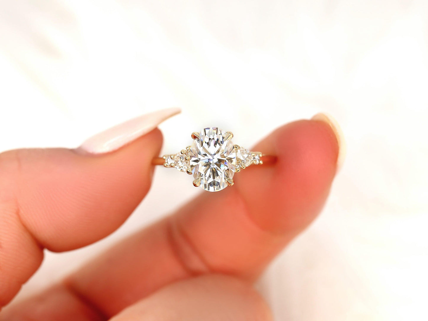 2 CT Emerald Pave Moissanite Engagement Ring