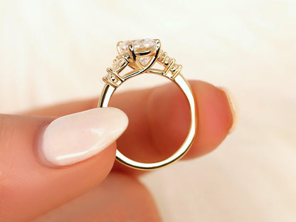 2 CT Emerald Pave Moissanite Engagement Ring