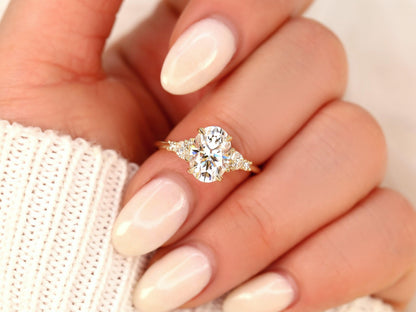 2 CT Emerald Pave Moissanite Engagement Ring