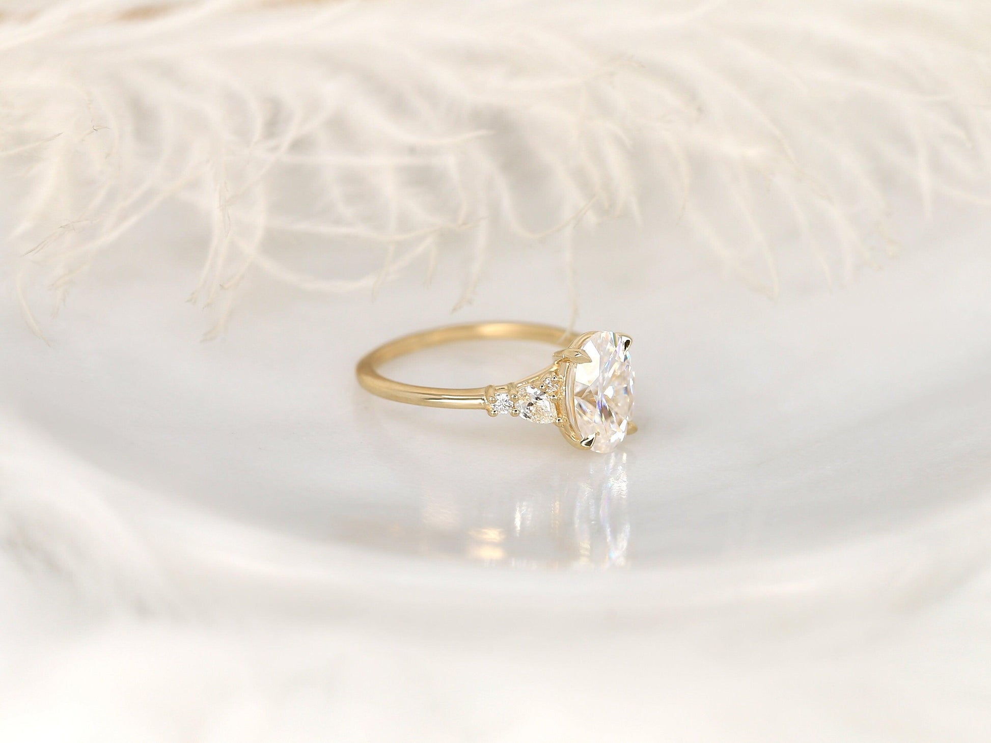 2 CT Emerald Pave Moissanite Engagement Ring
