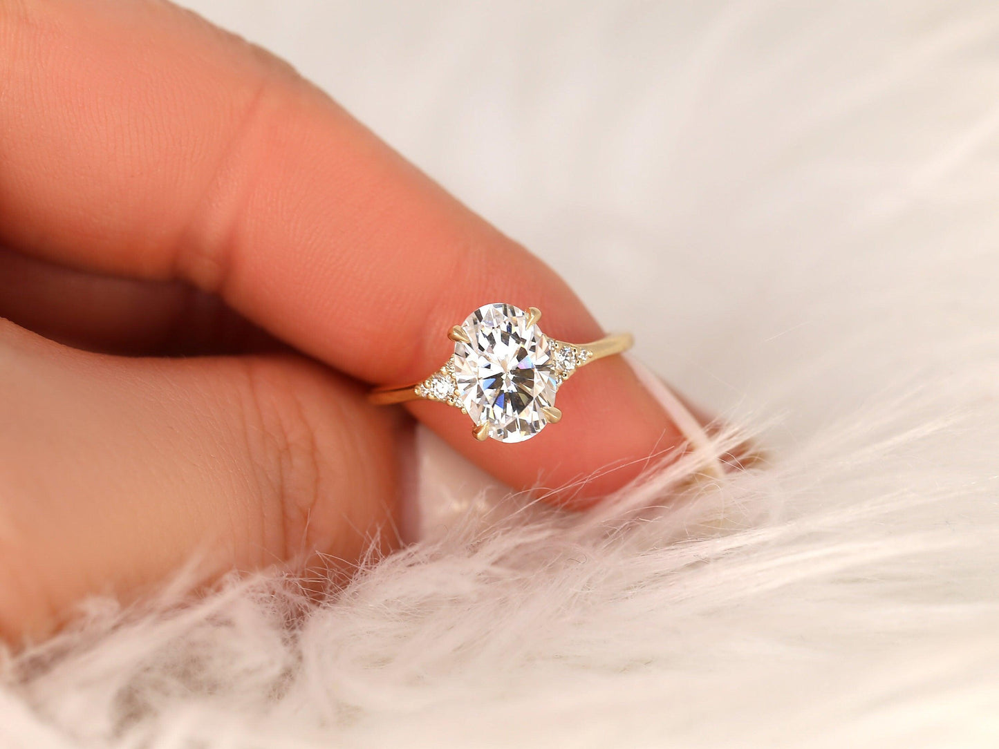 2 CT Emerald Pave Moissanite Engagement Ring