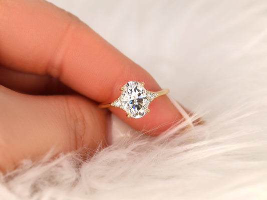 2 CT Emerald Pave Moissanite Engagement Ring