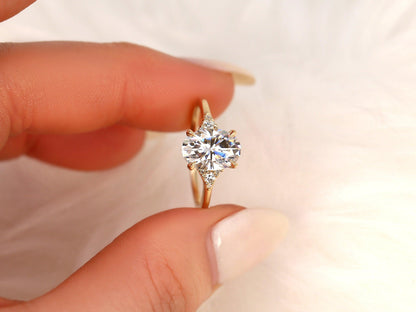 2 CT Emerald Pave Moissanite Engagement Ring