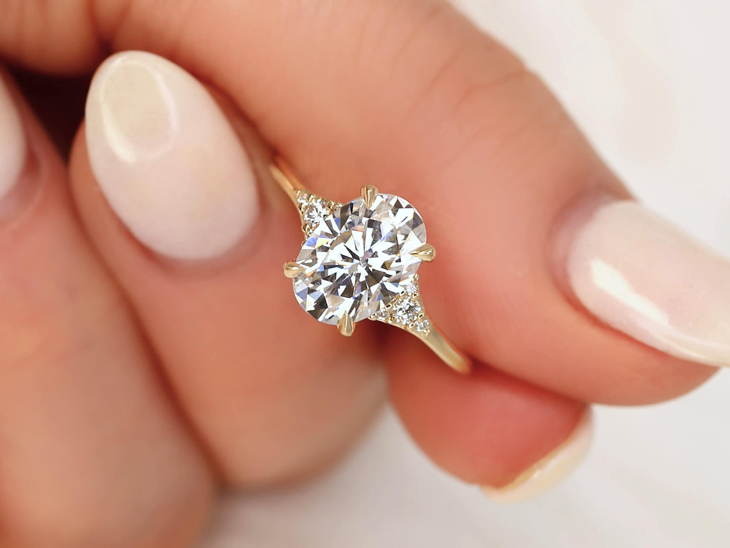 2 CT Emerald Pave Moissanite Engagement Ring