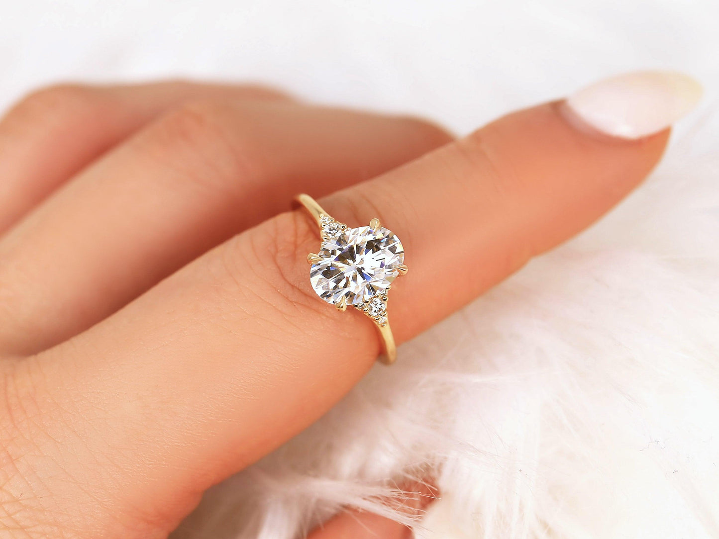 2 CT Emerald Pave Moissanite Engagement Ring