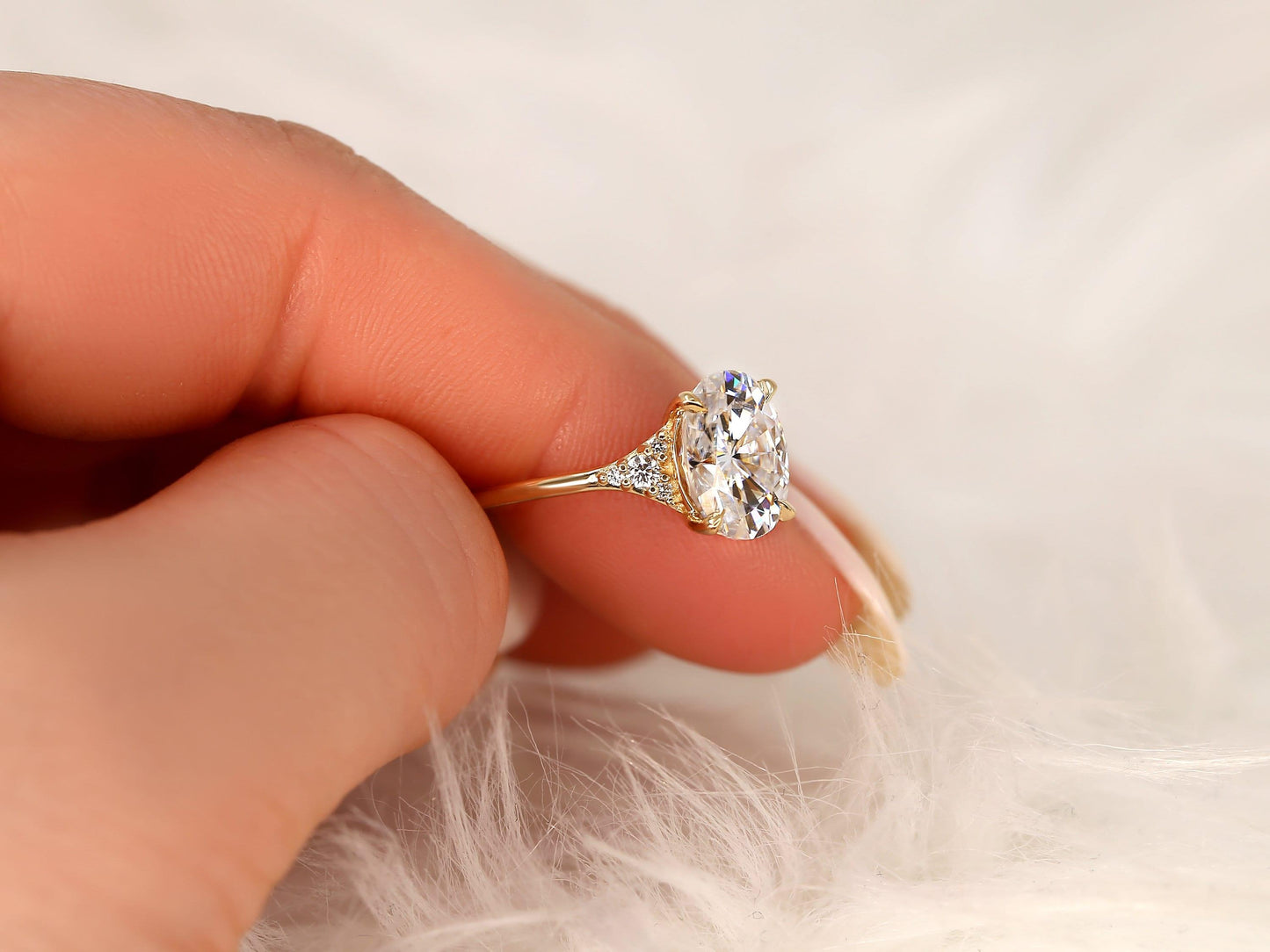 2 CT Emerald Pave Moissanite Engagement Ring
