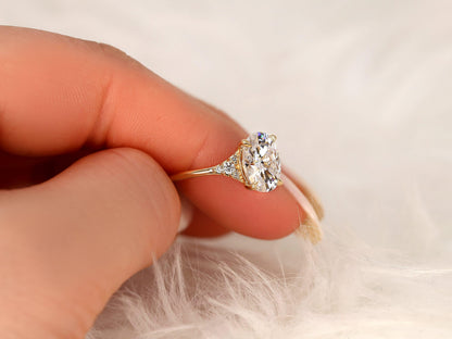 2 CT Emerald Pave Moissanite Engagement Ring
