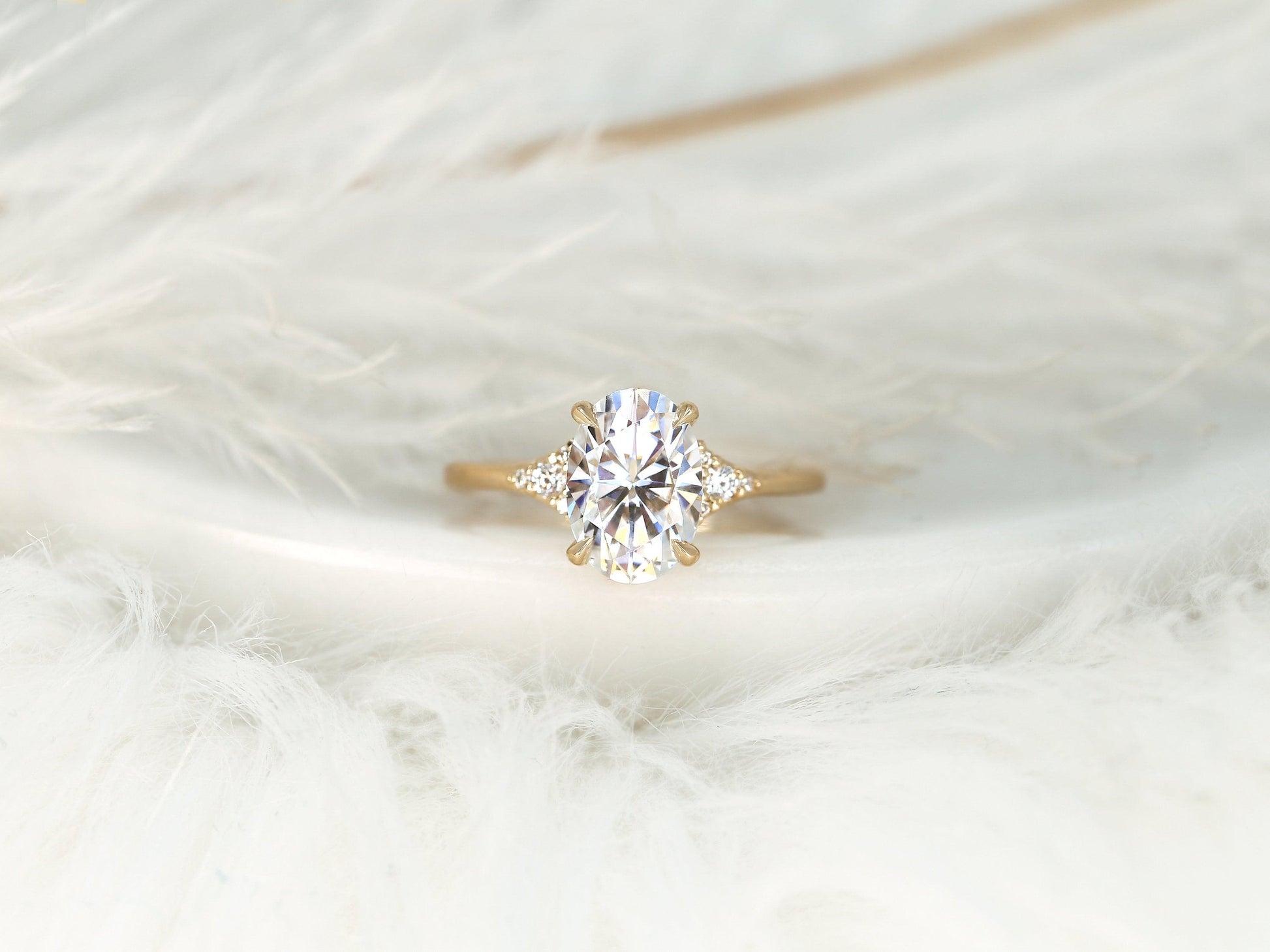 2 CT Emerald Pave Moissanite Engagement Ring