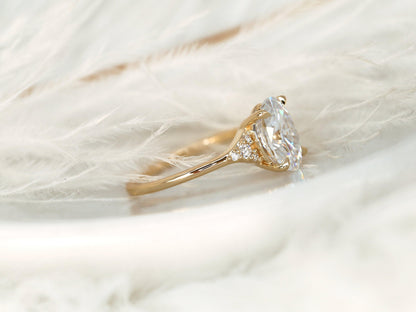 2 CT Emerald Pave Moissanite Engagement Ring
