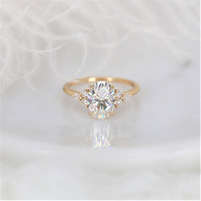 2 CT Emerald Pave Moissanite Engagement Ring
