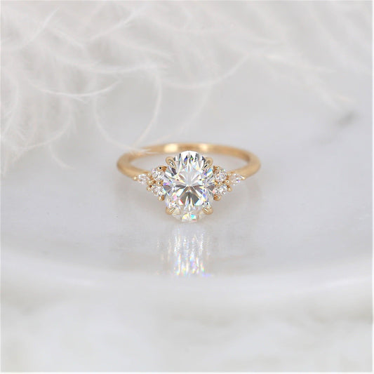 2 CT Emerald Pave Moissanite Engagement Ring