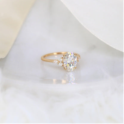 2 CT Emerald Pave Moissanite Engagement Ring