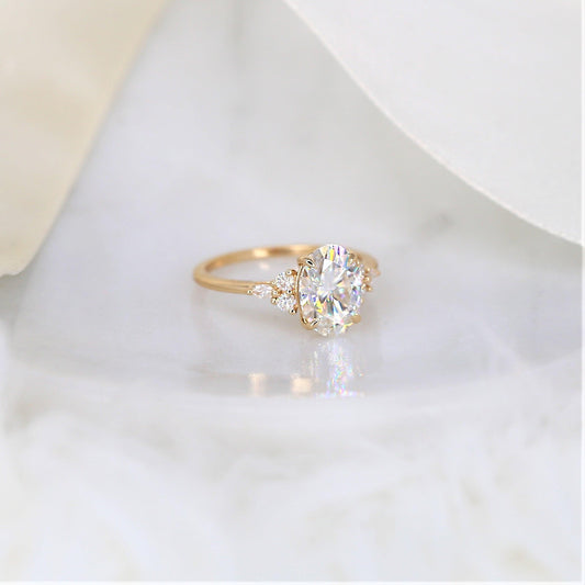 2 CT Emerald Pave Moissanite Engagement Ring