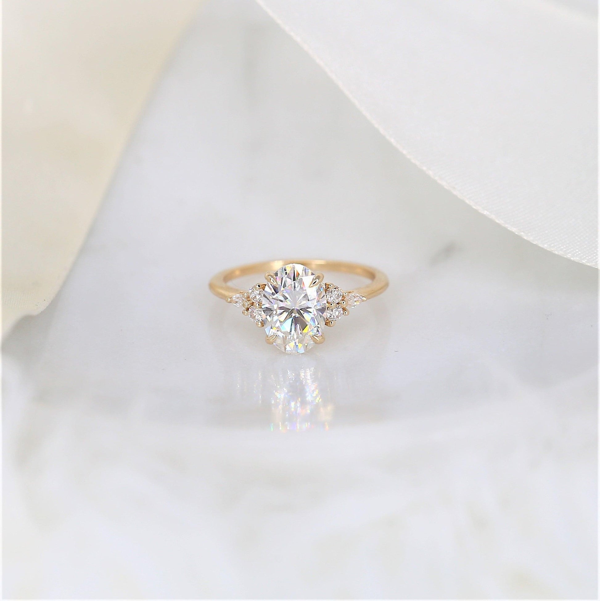 2 CT Emerald Pave Moissanite Engagement Ring