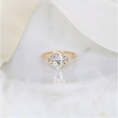 2 CT Emerald Pave Moissanite Engagement Ring