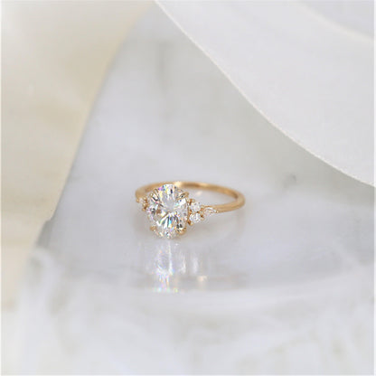 2 CT Emerald Pave Moissanite Engagement Ring