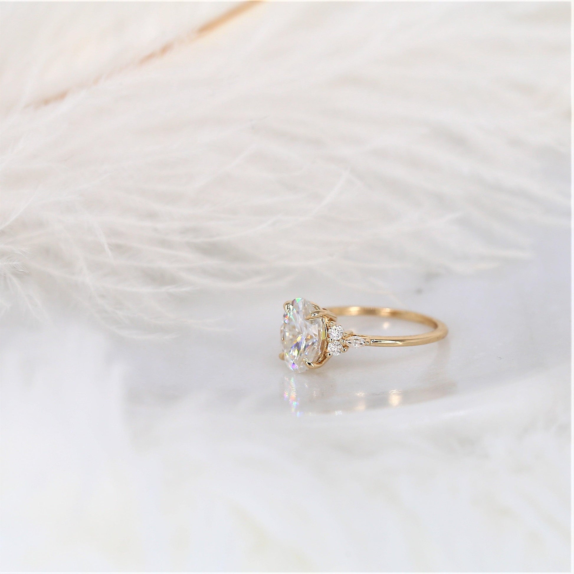 2 CT Emerald Pave Moissanite Engagement Ring
