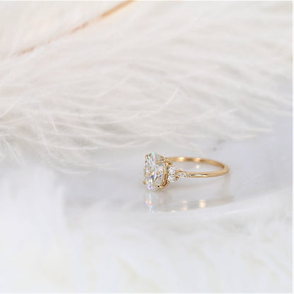 2 CT Emerald Pave Moissanite Engagement Ring