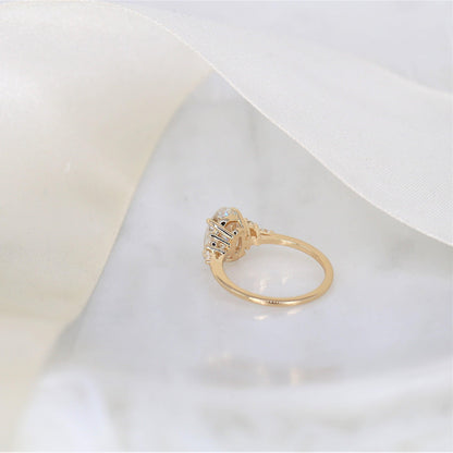 2 CT Emerald Pave Moissanite Engagement Ring