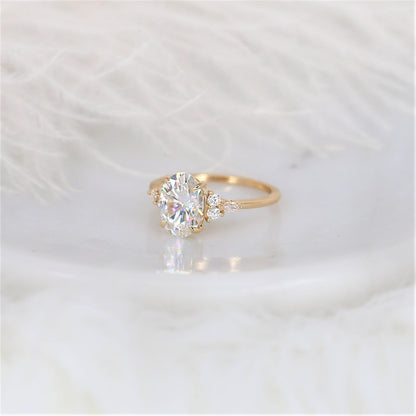 2 CT Emerald Pave Moissanite Engagement Ring