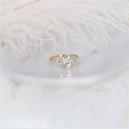 2 CT Emerald Pave Moissanite Engagement Ring