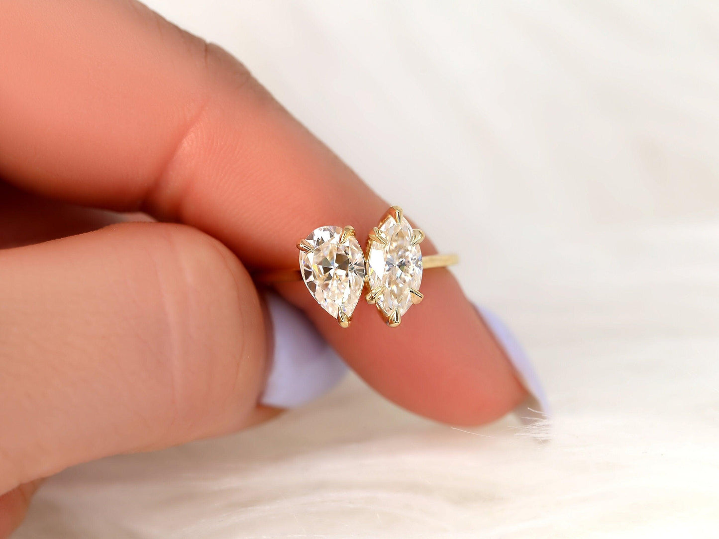 2 CT Emerald Pave Moissanite Engagement Ring
