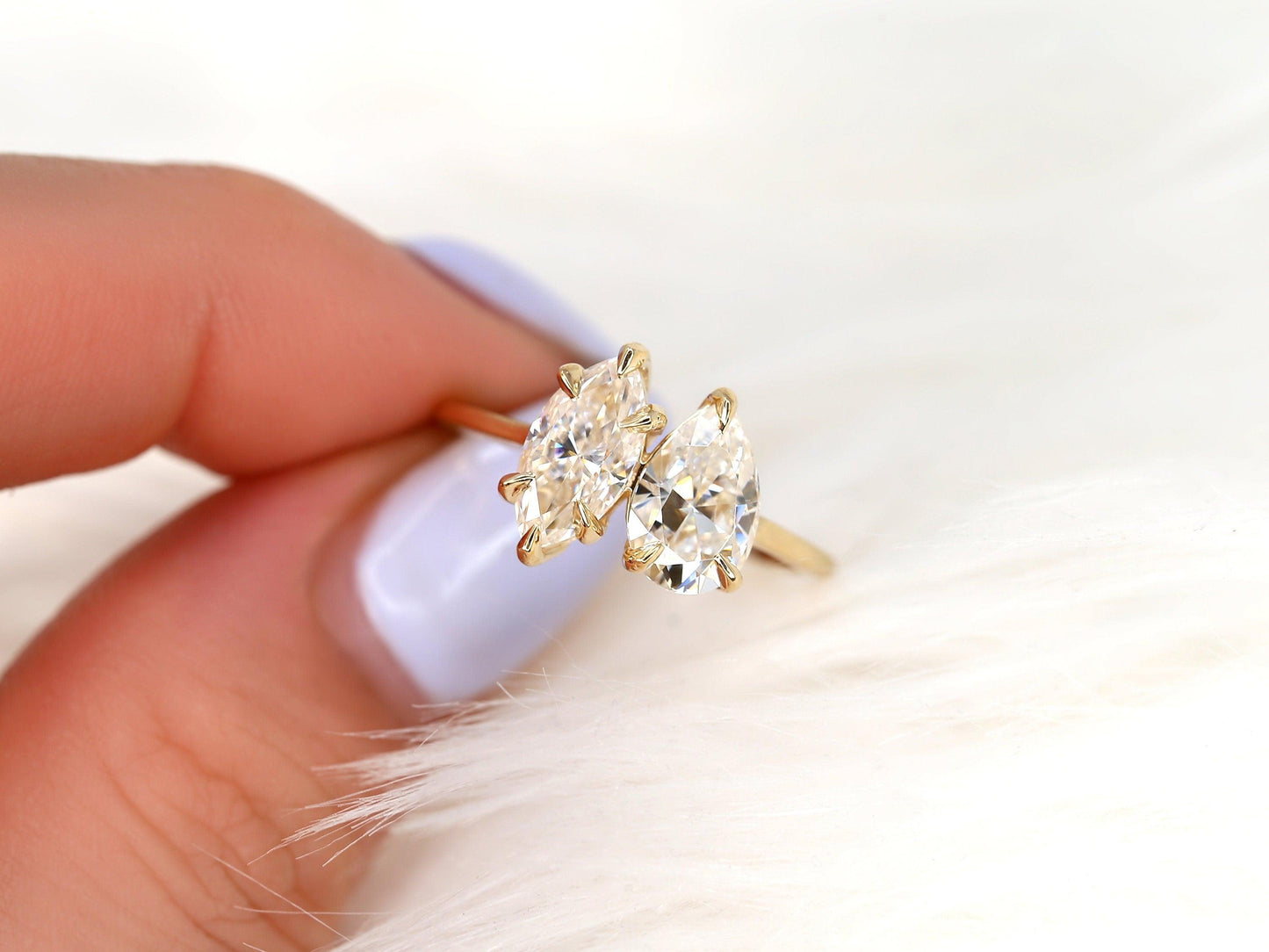 2 CT Emerald Pave Moissanite Engagement Ring