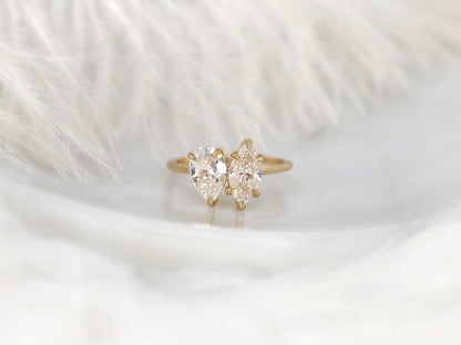 2 CT Emerald Pave Moissanite Engagement Ring