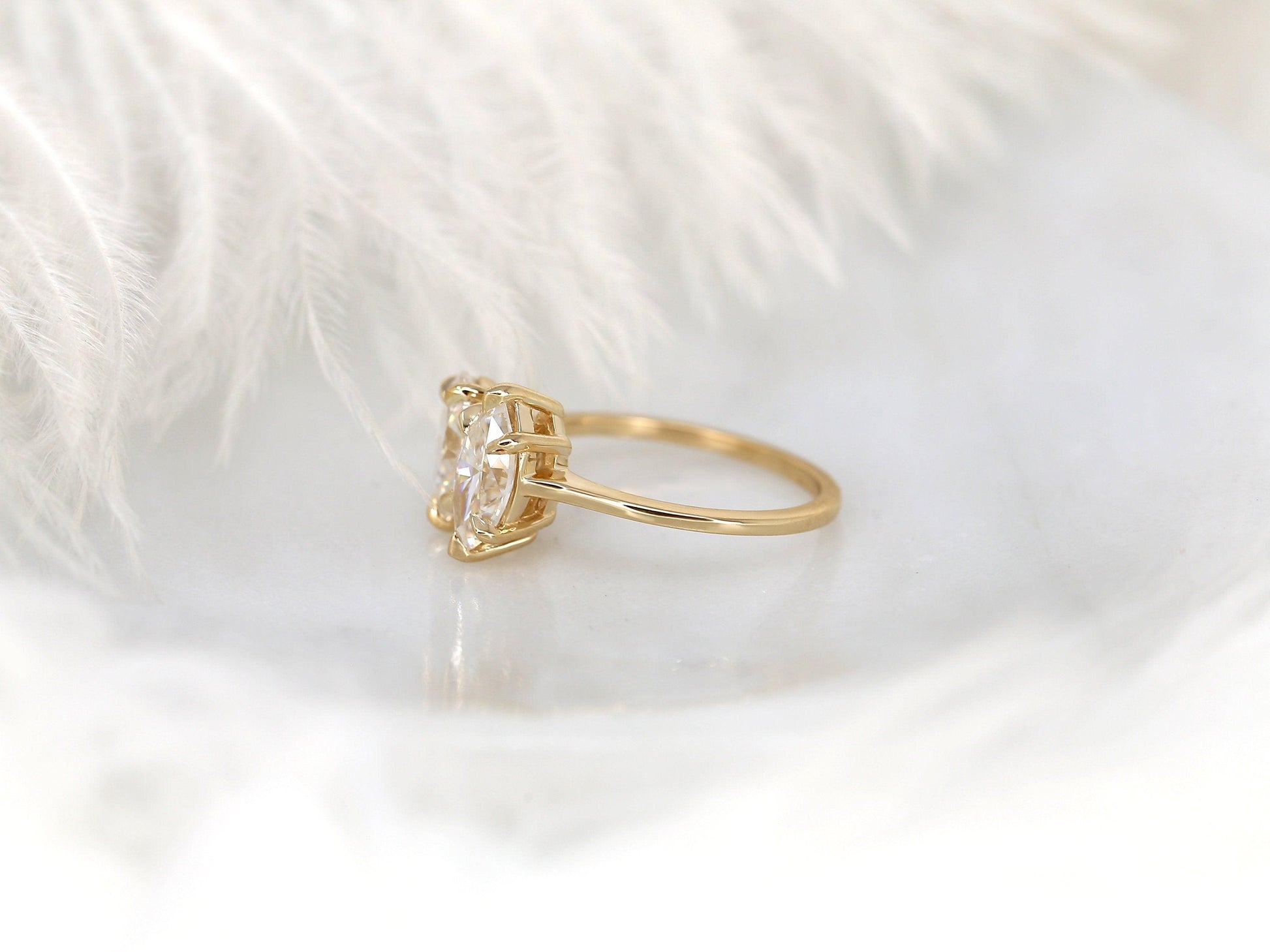 2 CT Emerald Pave Moissanite Engagement Ring