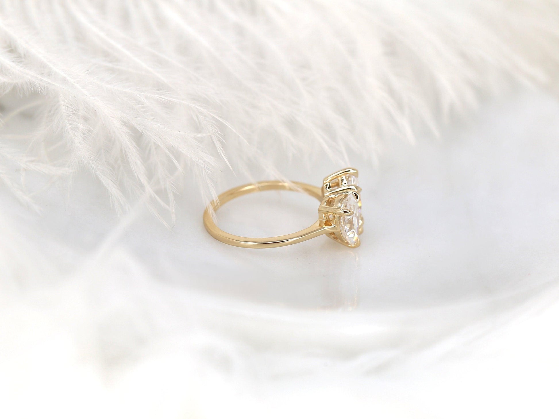 2 CT Emerald Pave Moissanite Engagement Ring