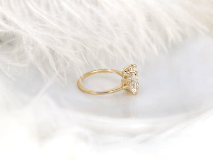 2 CT Emerald Pave Moissanite Engagement Ring