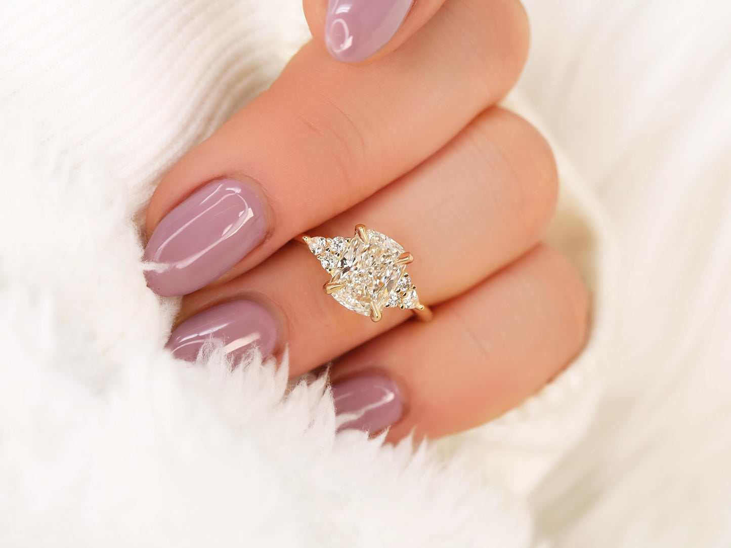 2 CT Emerald Pave Moissanite Engagement Ring