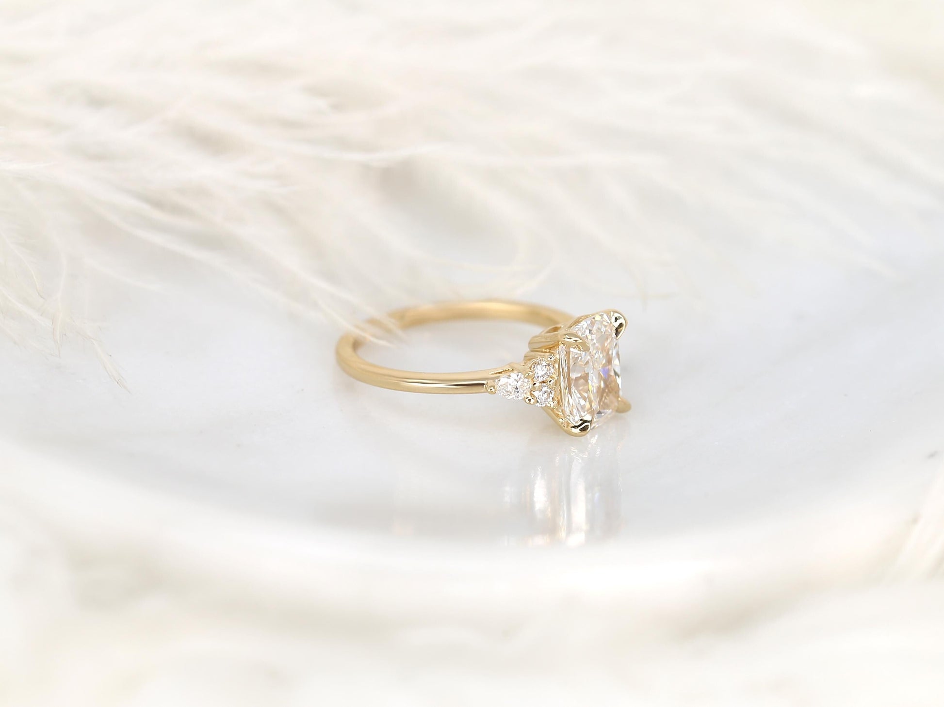 2 CT Emerald Pave Moissanite Engagement Ring