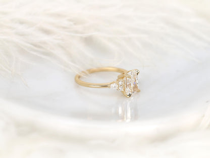 2 CT Emerald Pave Moissanite Engagement Ring