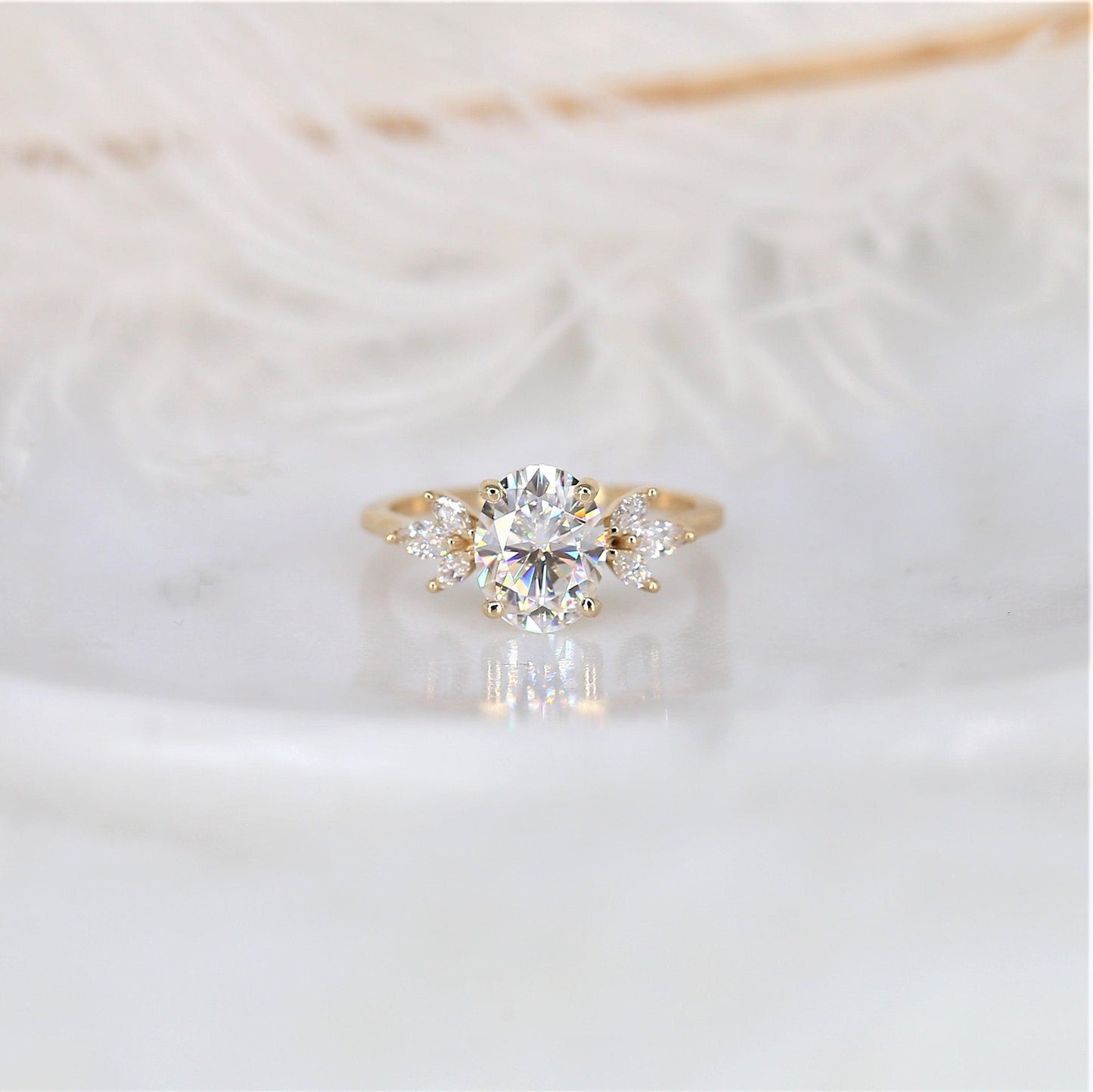 2 CT Emerald Pave Moissanite Engagement Ring