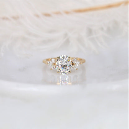 2 CT Emerald Pave Moissanite Engagement Ring