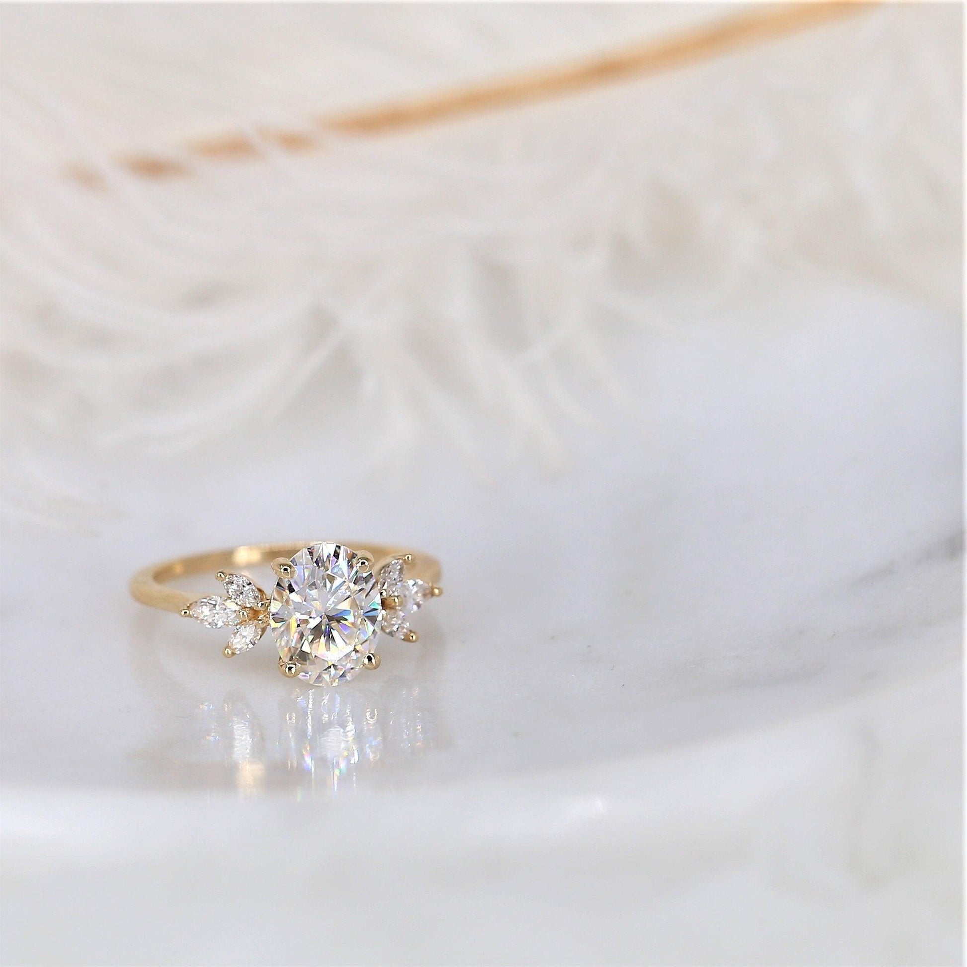 2 CT Emerald Pave Moissanite Engagement Ring