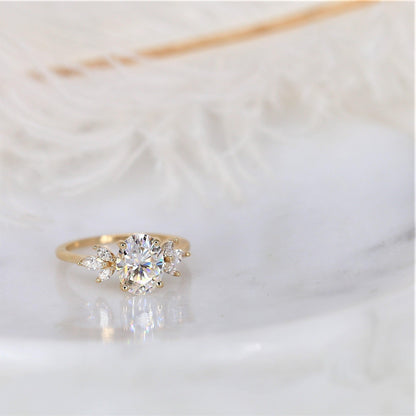 2 CT Emerald Pave Moissanite Engagement Ring