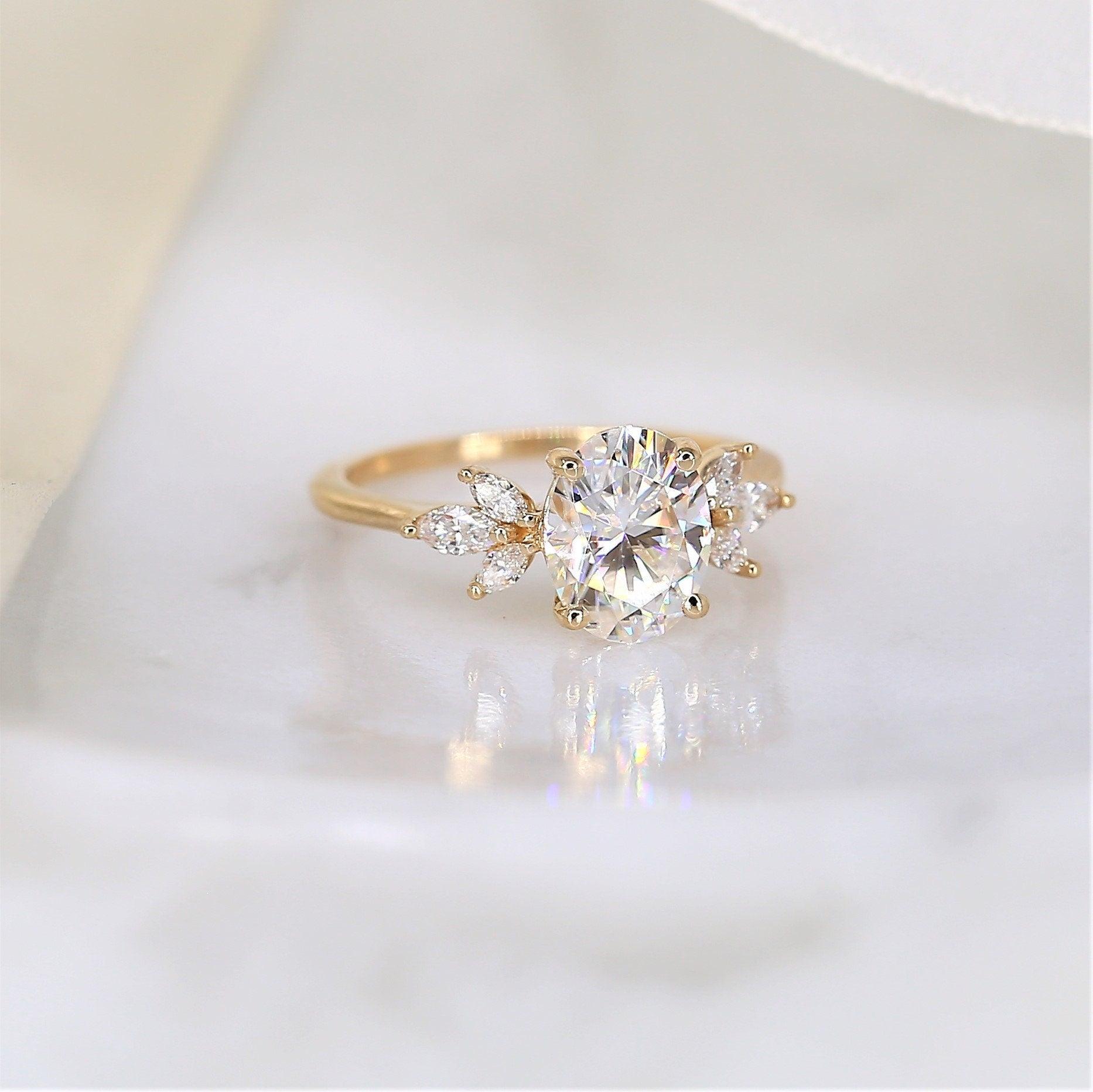 2 CT Emerald Pave Moissanite Engagement Ring