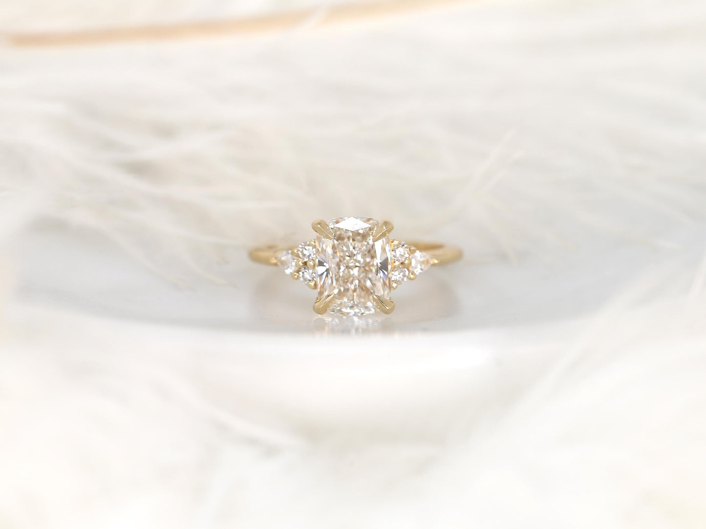 2 CT Emerald Pave Moissanite Engagement Ring