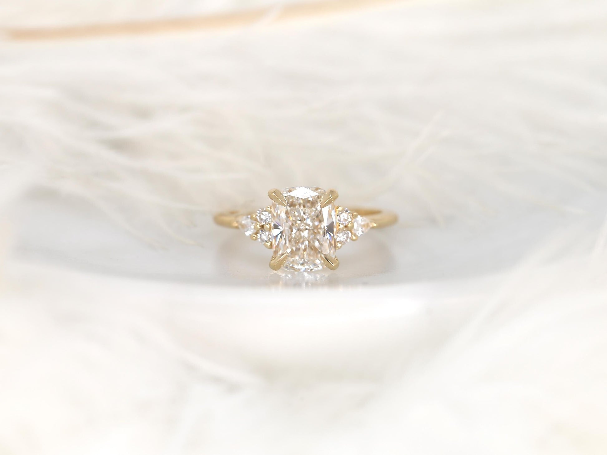 2 CT Emerald Pave Moissanite Engagement Ring