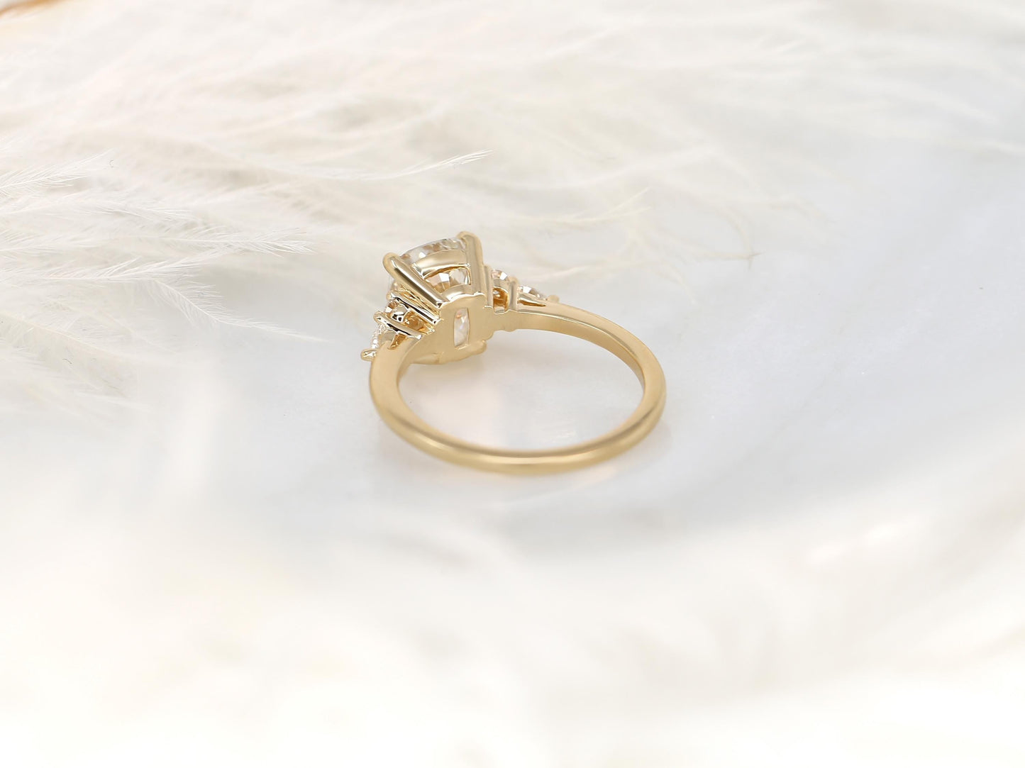 2 CT Emerald Pave Moissanite Engagement Ring