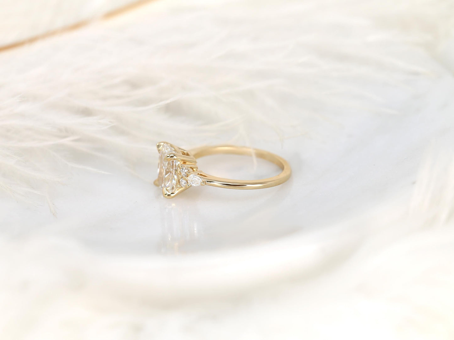 2 CT Emerald Pave Moissanite Engagement Ring