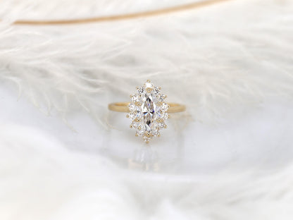 2 CT Emerald Pave Moissanite Engagement Ring