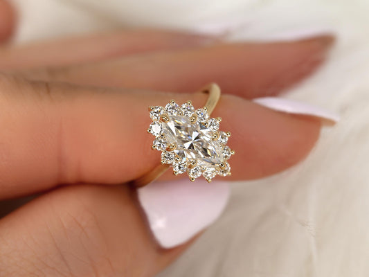 2 CT Emerald Pave Moissanite Engagement Ring