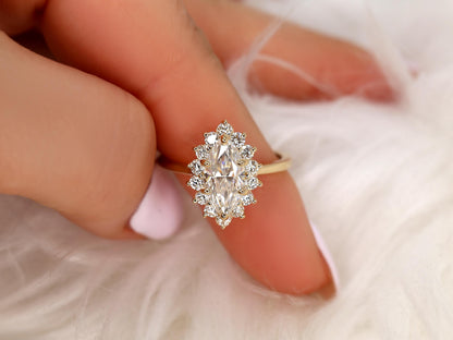 2 CT Emerald Pave Moissanite Engagement Ring