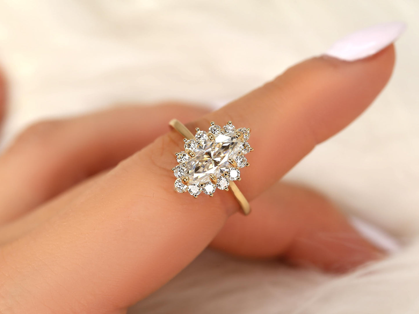 2 CT Emerald Pave Moissanite Engagement Ring