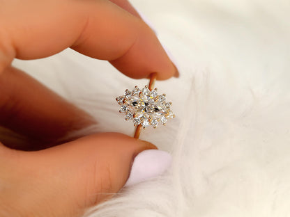 2 CT Emerald Pave Moissanite Engagement Ring