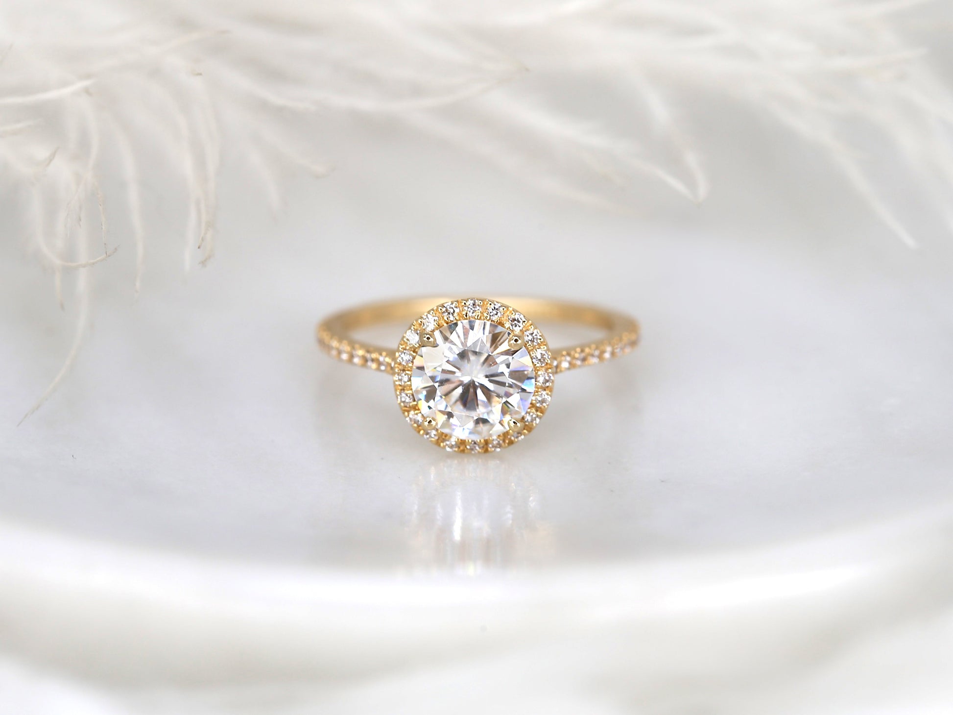 2 CT Emerald Pave Moissanite Engagement Ring