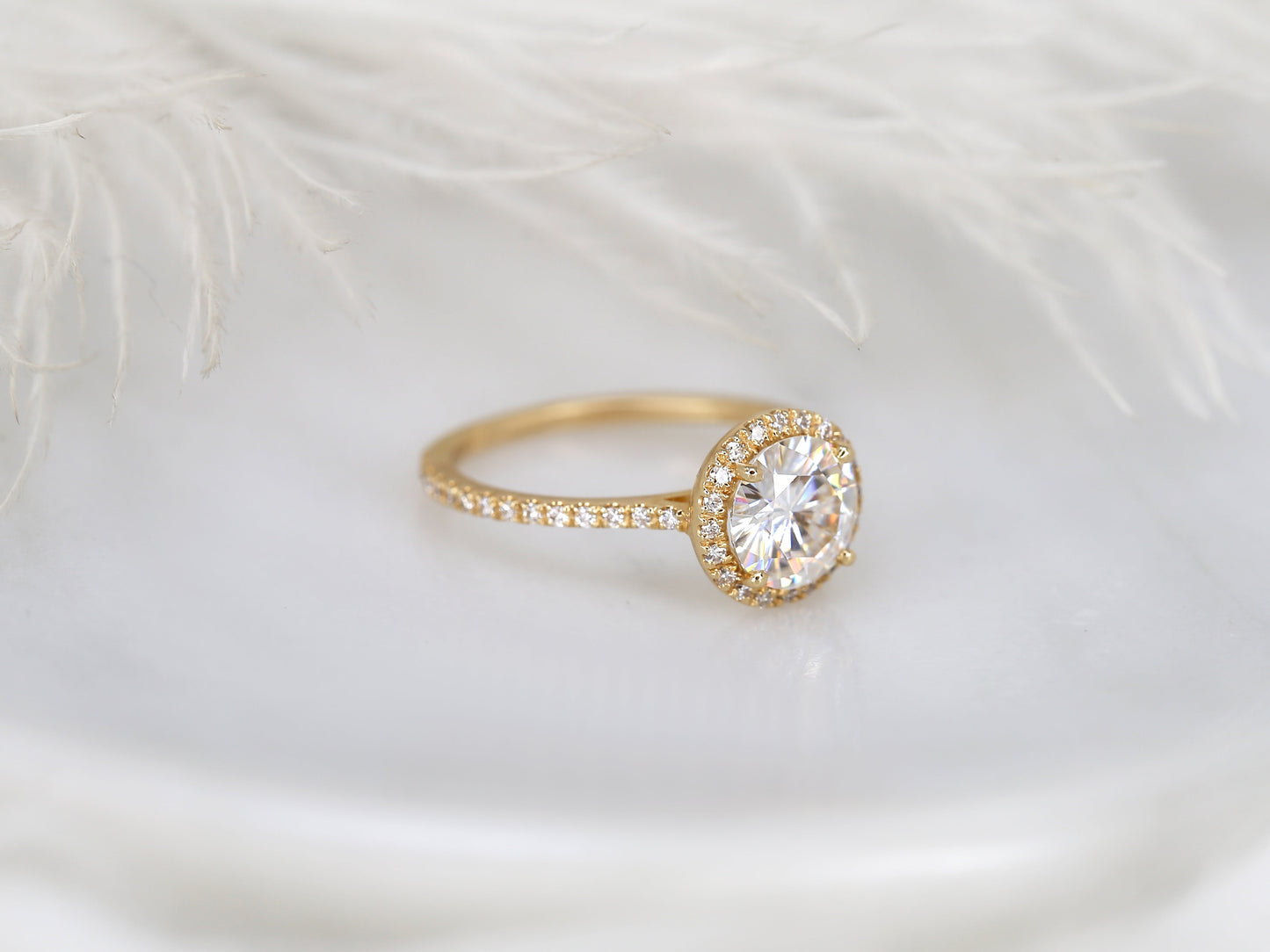 2 CT Emerald Pave Moissanite Engagement Ring